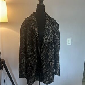 Eloquii Black Brocade Blazer for Formal Occasions